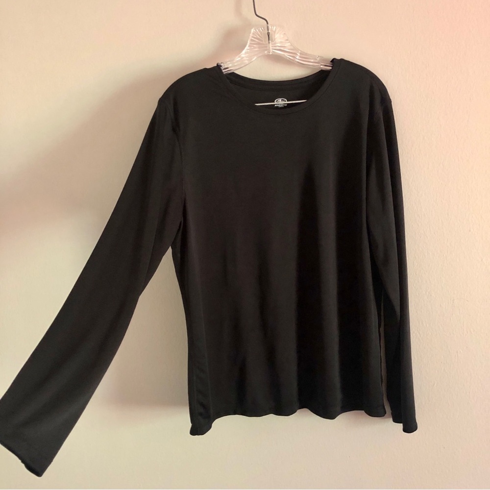 Athletic Works Black Long Sleeve Activewear Shirt